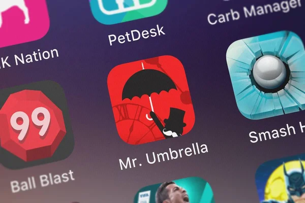 London United Kingdom Oktober 2018 Nahaufnahme Der Umbrella Mobile App — Stockfoto