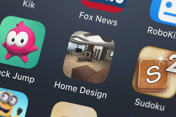 London Wielka Brytania Października 2018 Zrzut Ekranu Home Design Aplikacja — Zdjęcie stockowe