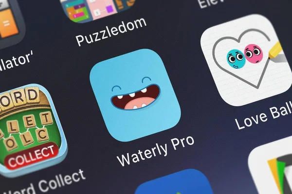 Londýn Velká Británie Října 2018 Screenshot Waterly Pro Vodu Tracker — Stock fotografie