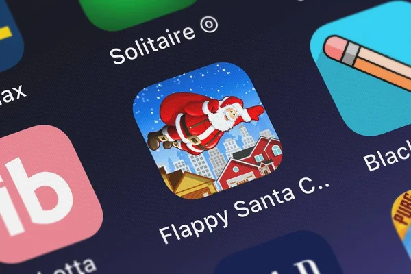 London United Kingdom October 2018 Screenshot Flappy Santa Christmas Bird — Stock Photo, Image