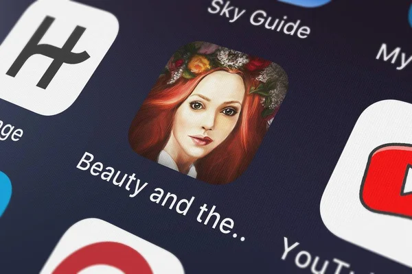 ロンドン イギリス 2018 美容モバイル アプリのアイコンと野獣 Iphone 上の鮮明な App Studio から隠されたオブジェクトのゲーム — ストック写真