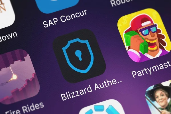 Londres Reino Unido Octubre 2018 Icono Aplicación Móvil Blizzard Authenticator — Foto de Stock