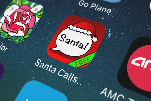 Лондон Великобритания Октября 2018 Года Мобильное Приложение Santa Calls Texts — стоковое фото