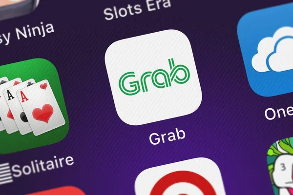 London Büyük Britanya Ekim 2018 Close Grab Grab Com Yolculuk — Stok fotoğraf