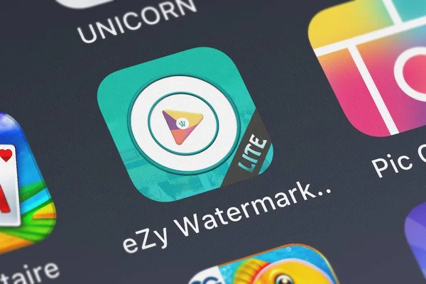 ลอนดอน สหราชอาณาจ ลาคม 2018 ไอคอนของแอพม Ezy Watermark Lite โอจาก Whizpool — ภาพถ่ายสต็อก