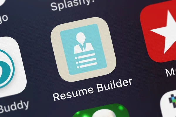 London Wielka Brytania Października 2018 Bliska Strzał Resume Builder Projektant — Zdjęcie stockowe