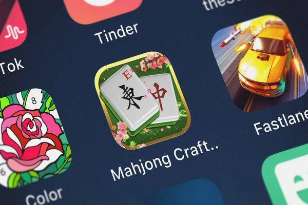 Londres Royaume Uni Octobre 2018 Mahjong Craft World Application Mobile — Photo