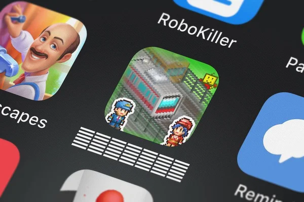 Londýn Velká Británie Října 2018 Close Shot Mobilní Aplikace Kairosoft — Stock fotografie