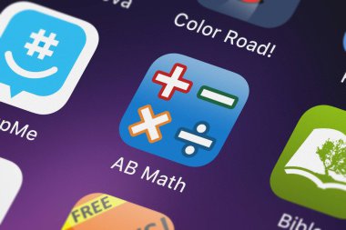 London, Büyük Britanya - 02 Ekim 2018: ekran görüntüsü Ab matematik - eğlenceli oyunlar çocuklar Nicolas Lehovetzki simgesi bir iphone üzerinde hareket eden app için.