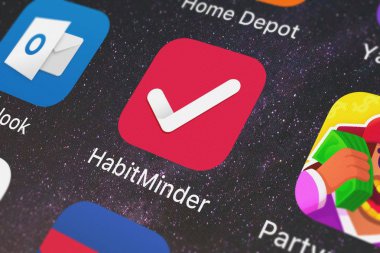 London, Büyük Britanya - 01 Ekim 2018: Screenshot-in hareket eden app Habitminder komi Media, Llc üzerinden.