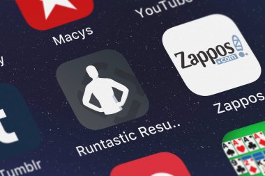 London, Büyük Britanya - 01 Ekim 2018: Screenshot Runtastic sonuçları çalışma dışarı App mobil App iphone üzerinde runtastic simgesinden.
