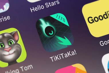 Bir iphone üzerinde 111 Tikitaka simgesinden Close-up London, Büyük Britanya - 02 Ekim 2018:.