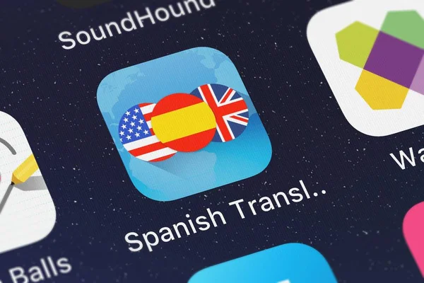 London Verenigd Koninkrijk Oktober 2018 Spaanse Vertaler Dict Mobiele App — Stockfoto