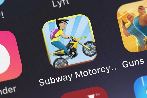 London United Kingdom October 2018 Screenshot Subway Motorcycles Run Racers — Stock Photo, Image