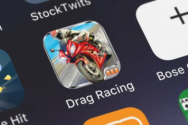London United Kingdom 2018 Icon Der Mobilen App Drag Racing — Stockfoto