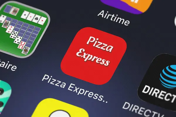 Londýn Velká Británie Října 2018 Ikona Mobilní Aplikace Pizza Express — Stock fotografie