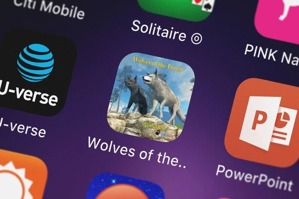 Londres Reino Unido Octubre 2018 Icono Aplicación Móvil Wolves Forest — Foto de Stock