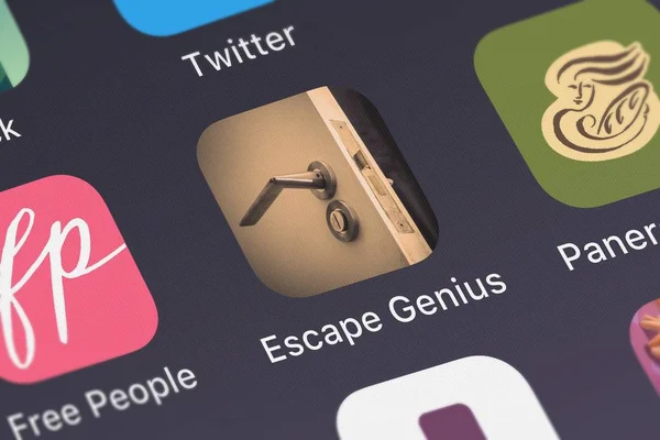 London United Kingdom October 2018 Screenshot Escape Genius Mobile App — Stock Photo, Image