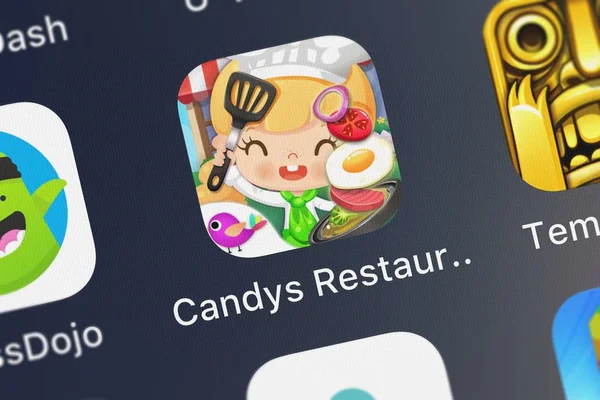 London Wielka Brytania Października 2018 Candy Restaurant Aplikacji Mobilnej Gry — Zdjęcie stockowe