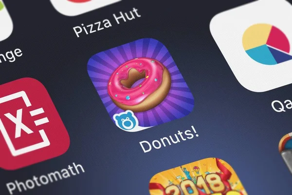 London Wielka Brytania Października 2018 Zrzut Ekranu Aplikacji Mobilnej Donuts — Zdjęcie stockowe