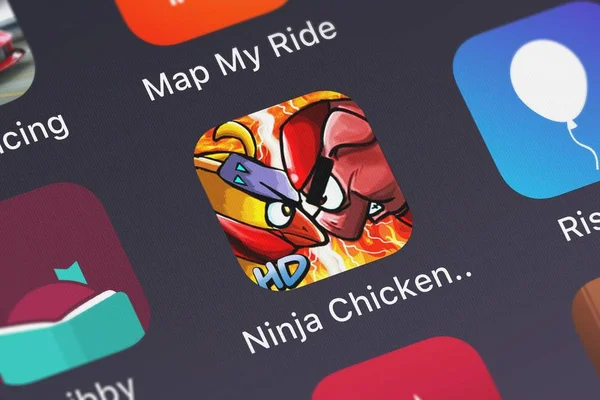 Londýn Velká Británie Října 2018 Ikona Mobilní Aplikace Ninja Kuřecí — Stock fotografie