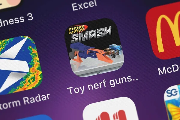 London Wielka Brytania Października 2018 Strzał Zbliżenie Zabawki Nerf Guns — Zdjęcie stockowe