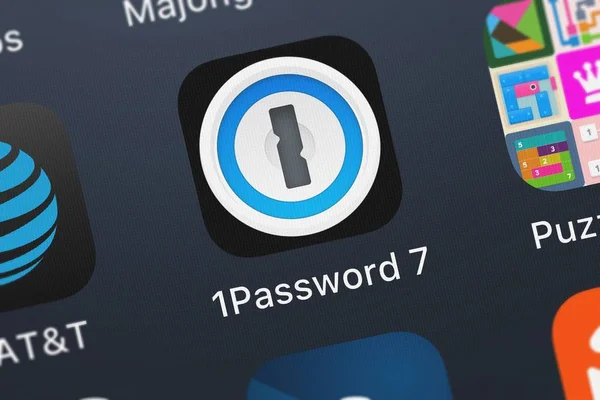 Londres Reino Unido Octubre 2018 Icono Aplicación Móvil 1Password Password — Foto de Stock