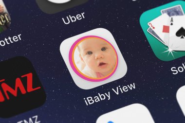 London, Büyük Britanya - 01 Ekim 2018: yakın çekim çekim ibaby görünüm uygulama simgesi ibaby Labs, Inc bir iPhone üzerinden.