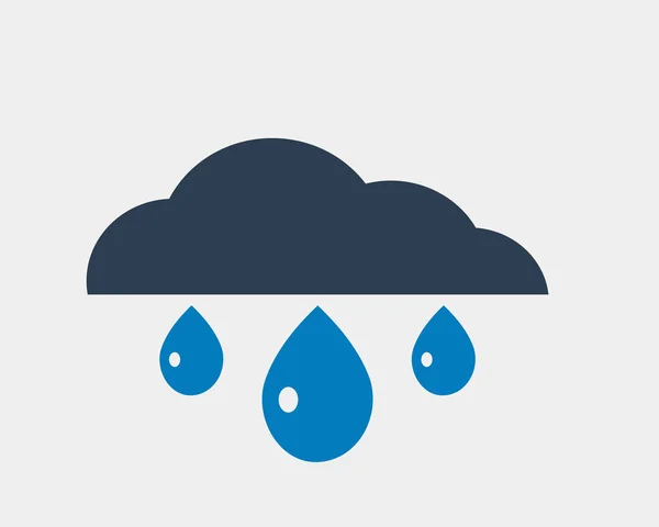 Rain Icon flat style isolated on grey background with cloud symbol.