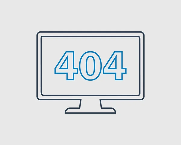 Erro 404 Não Encontrado Ícone Linha Fundo Cinza —  Vetores de Stock