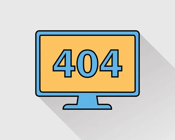 404 Errore Non Trovato Icona Colorata Grigio Sfondo — Vettoriale Stock