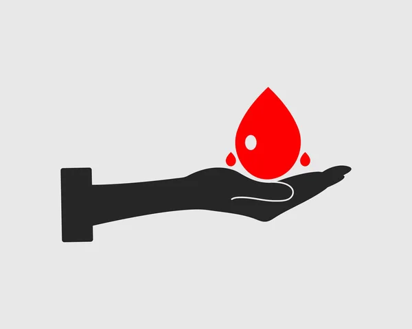 灰色背景下的献血图标 — 图库矢量图片