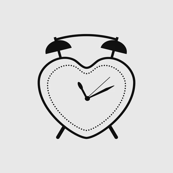 Ícone Relógio Alarme Design Plano Cor Preta Ilustração Vetorial Eps10 —  Vetores de Stock