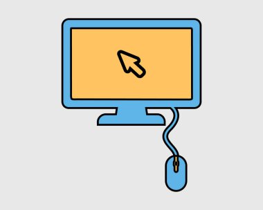 Renkli fare ve imleçler simge bilgisayar monitör