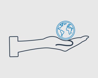 Dünya çizgi simge kaydetmek. Yandan sybol Küre