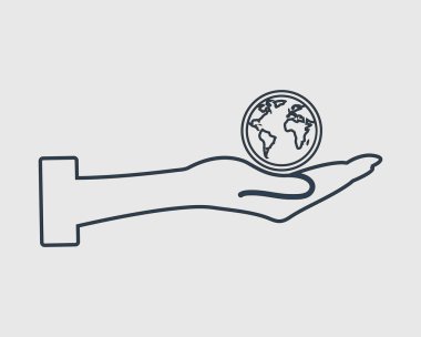 Dünya çizgi simge kaydetmek. Yandan sybol Küre