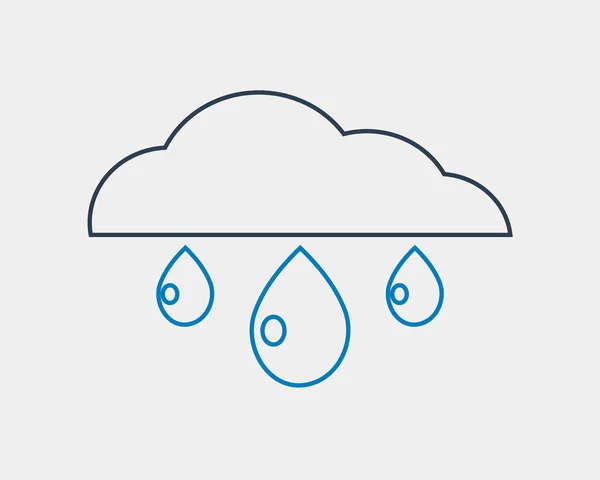 Стиль Rain Icon Выделен Сером Фоне Символом Облака — стоковый вектор