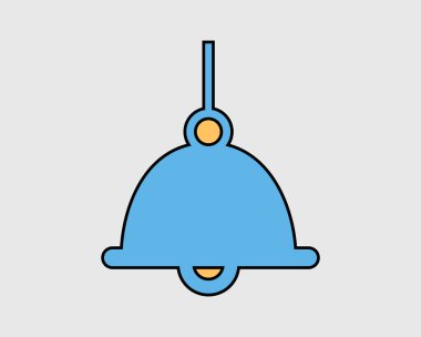 Saplı gri arka plan üzerinde renkli zil simgesini.