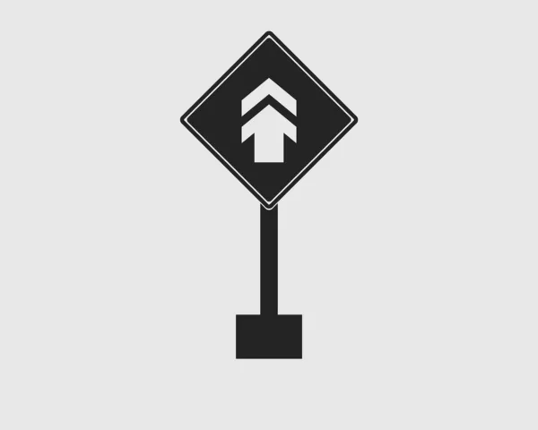 Arrow Sign Icon Highway Gray Background — Stock Vector