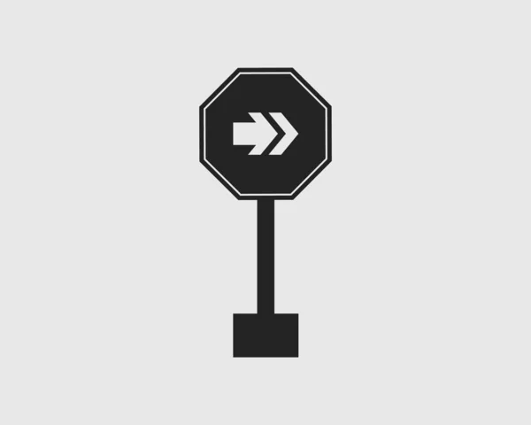 Icono Signo Flecha Autopista Sobre Fondo Gris — Archivo Imágenes Vectoriales