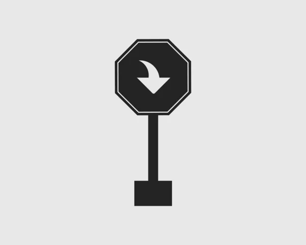 Rerow Sign Icon Highway Gray Background — стоковый вектор