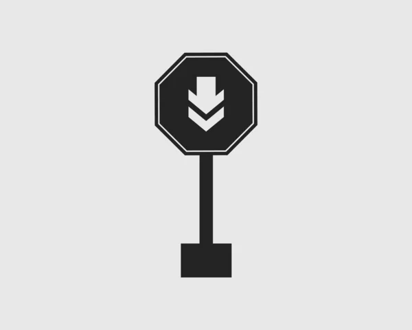 Rerow Sign Icon Highway Gray Background — стоковый вектор