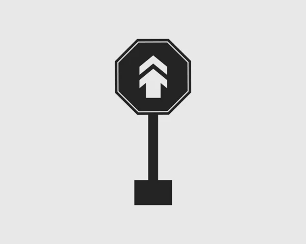 Arrow Sign Icon Highway Gray Background — Stock Vector