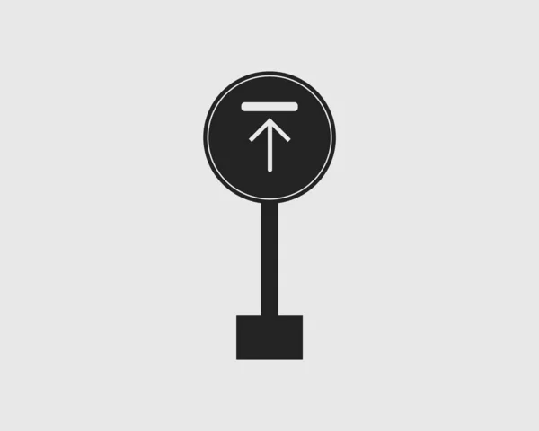 Pilskylt Ikon Motorväg Grå Bakgrund — Stock vektor