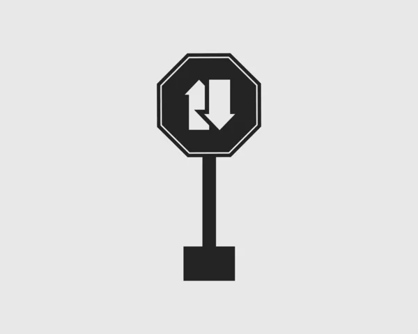 Rerow Sign Icon Highway Gray Background — стоковый вектор