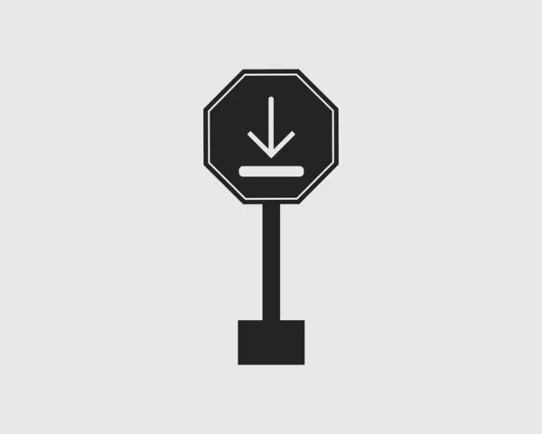 Rerow Sign Icon Highway Gray Background — стоковый вектор