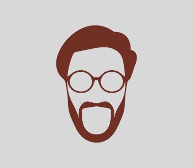 Ağız üzerinde sakal ile erkek avatar Icon.