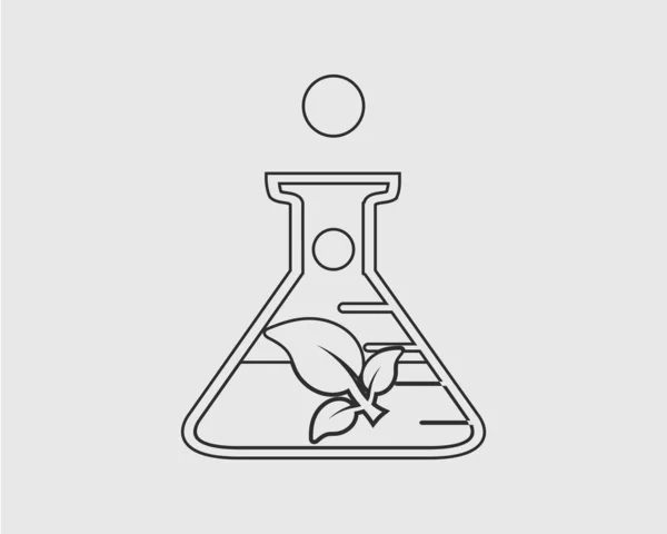 Färgglad bio teknik ikon. Växt symbol på Flask skylt. — Stock vektor