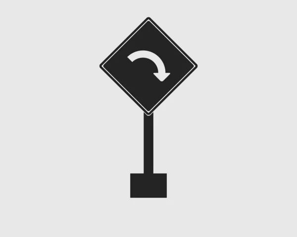 Rerow Sign Icon Highway Gray Background — стоковый вектор