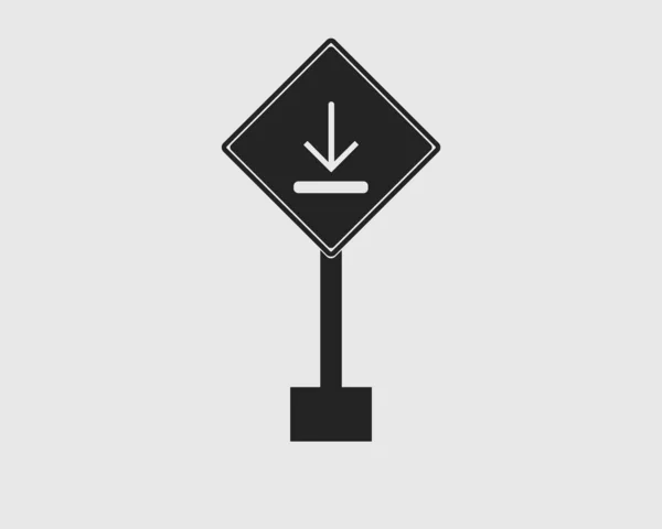Arrow Sign Icon Highway Gray Background — Stock Vector